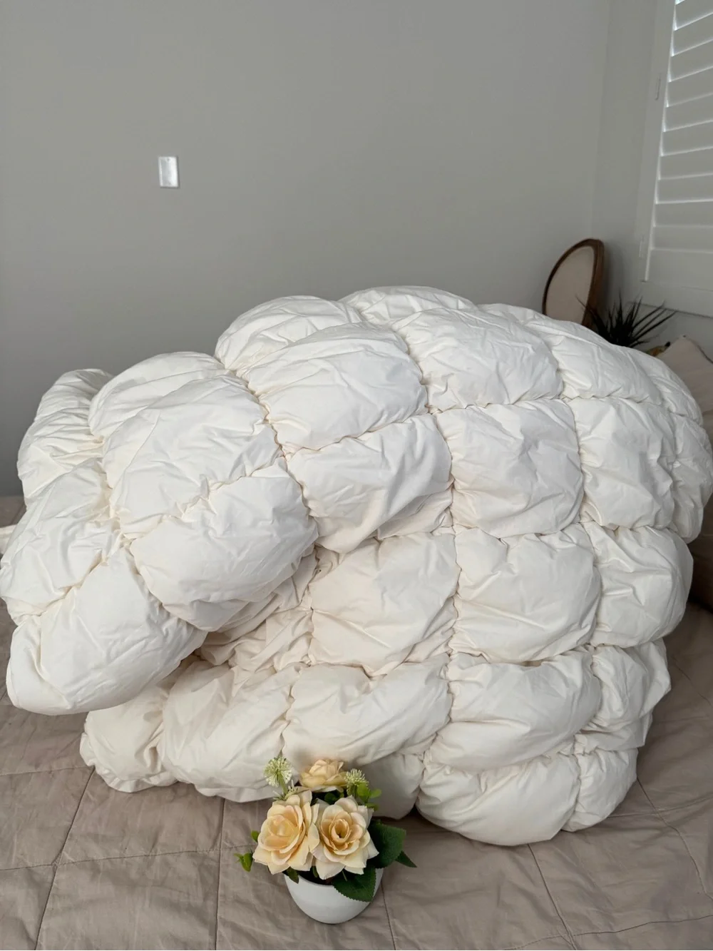PARACHUTE 100% ORGANIC COZY COTTON Comforter white new KING/CAL KING